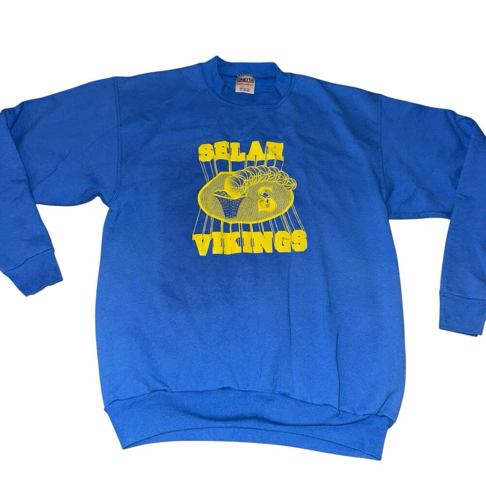 Vintage 80s 90s Selah Basketball Blue Sweatshirt Oneita USA Power-Sweats XL